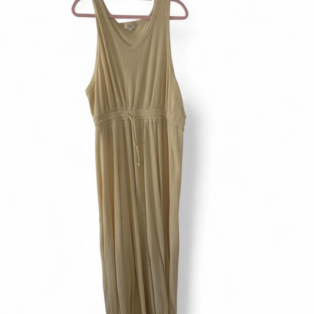 No Comment Plus women's cream/ivory ribbed jumpsuit in size 1X